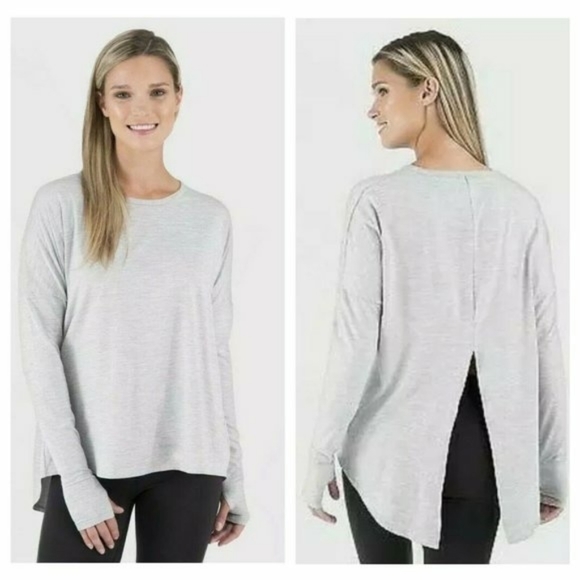 Wander by Hottotties Women's Tie Split Back Tunic, Heather Grey, Size Medium - Picture 1 of 5